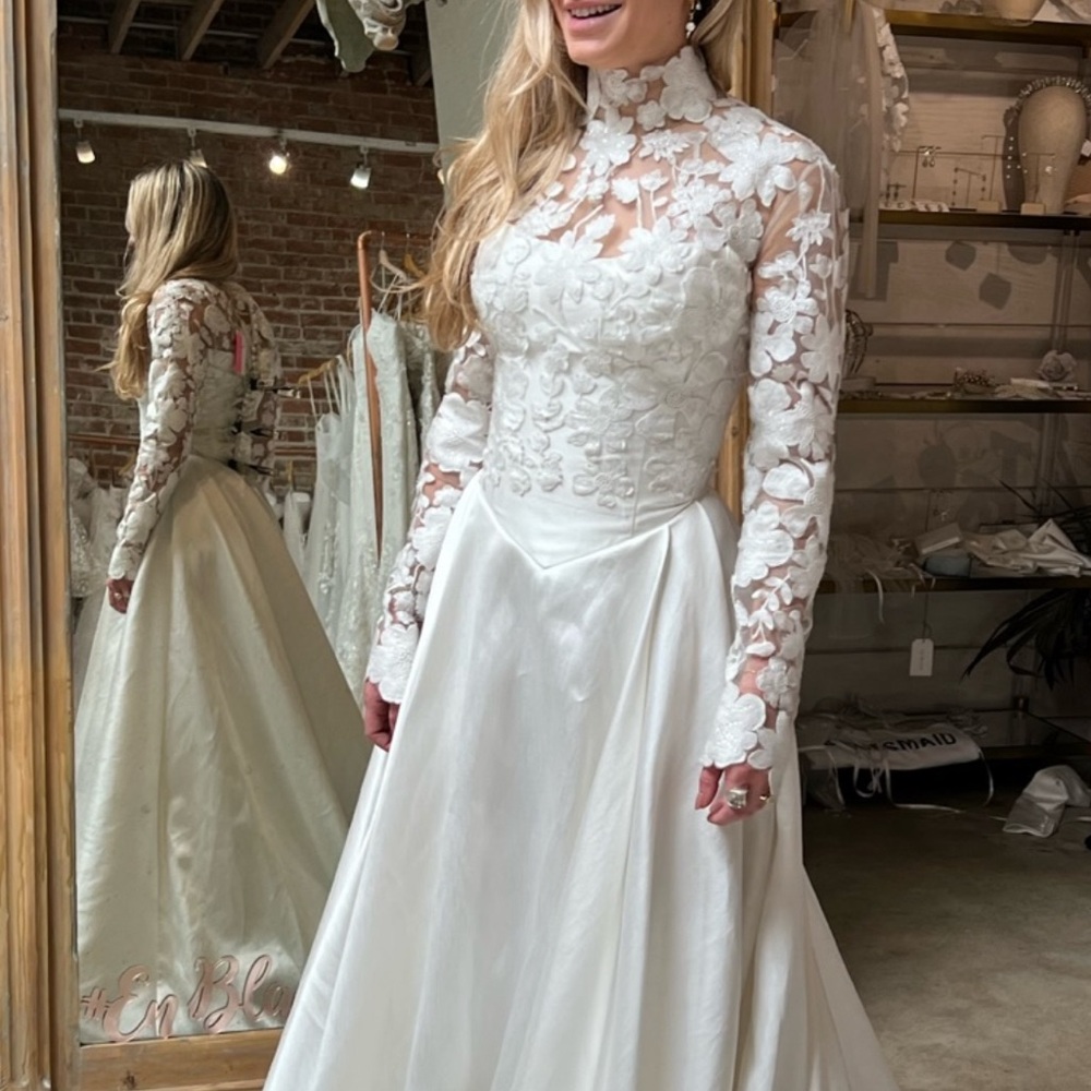 Anne Barge Couture Bridal Solana Top in white silk